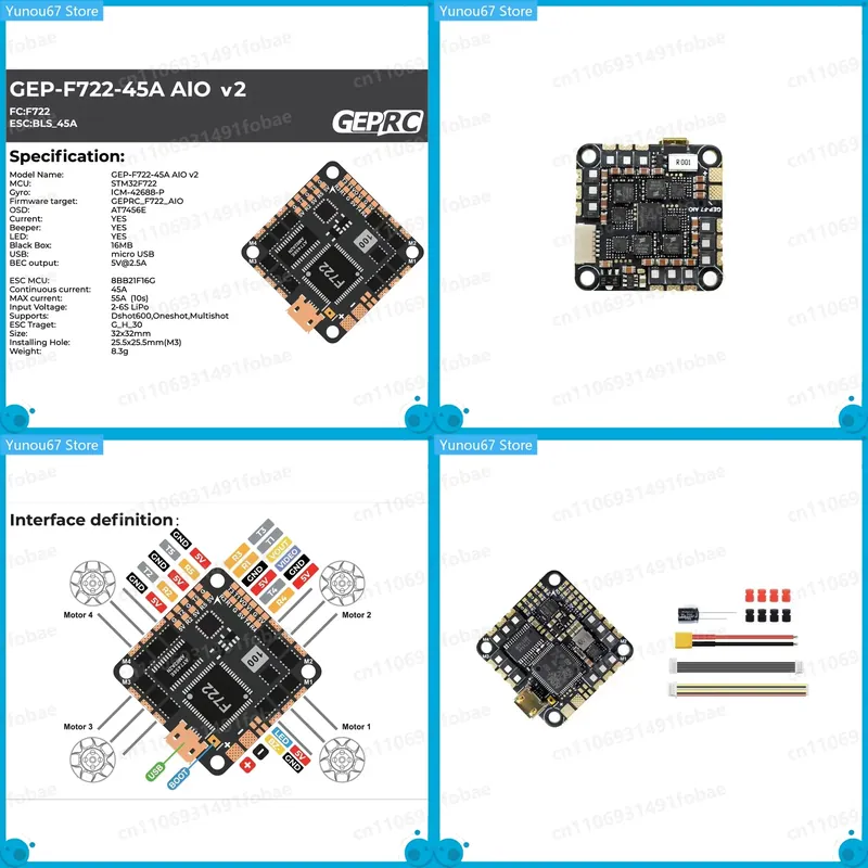 For GEPRC GEP-F722-45A AIO V2  - огляд і ціна Drone Racing Flight Controller